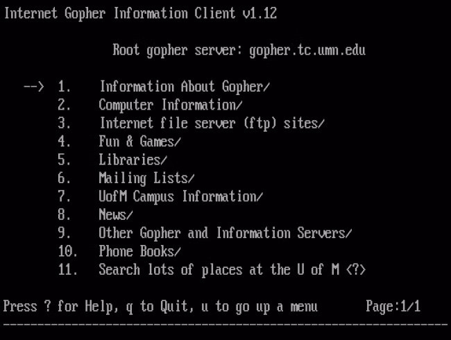 Gopher Screenshot